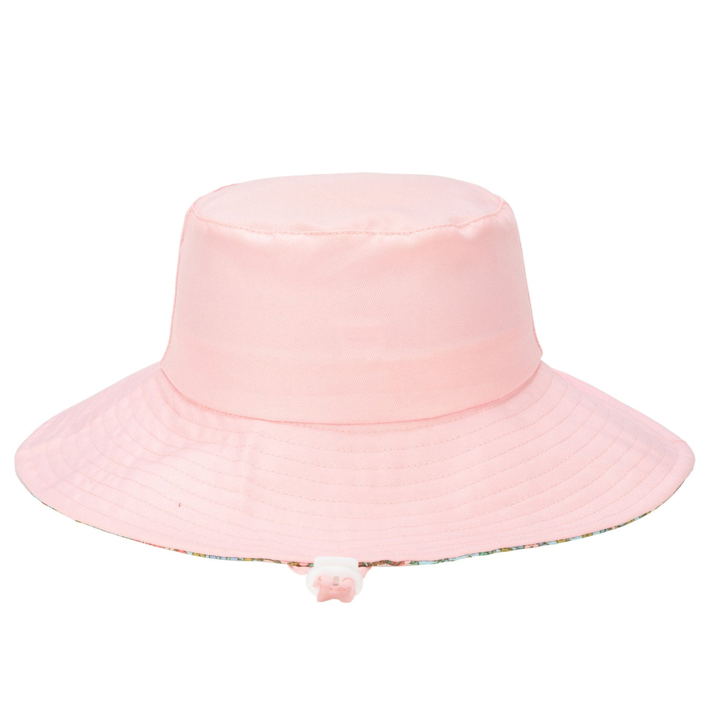 BUCKET - Kids Floppy Bucket Hat With Floral Printed Underbrim