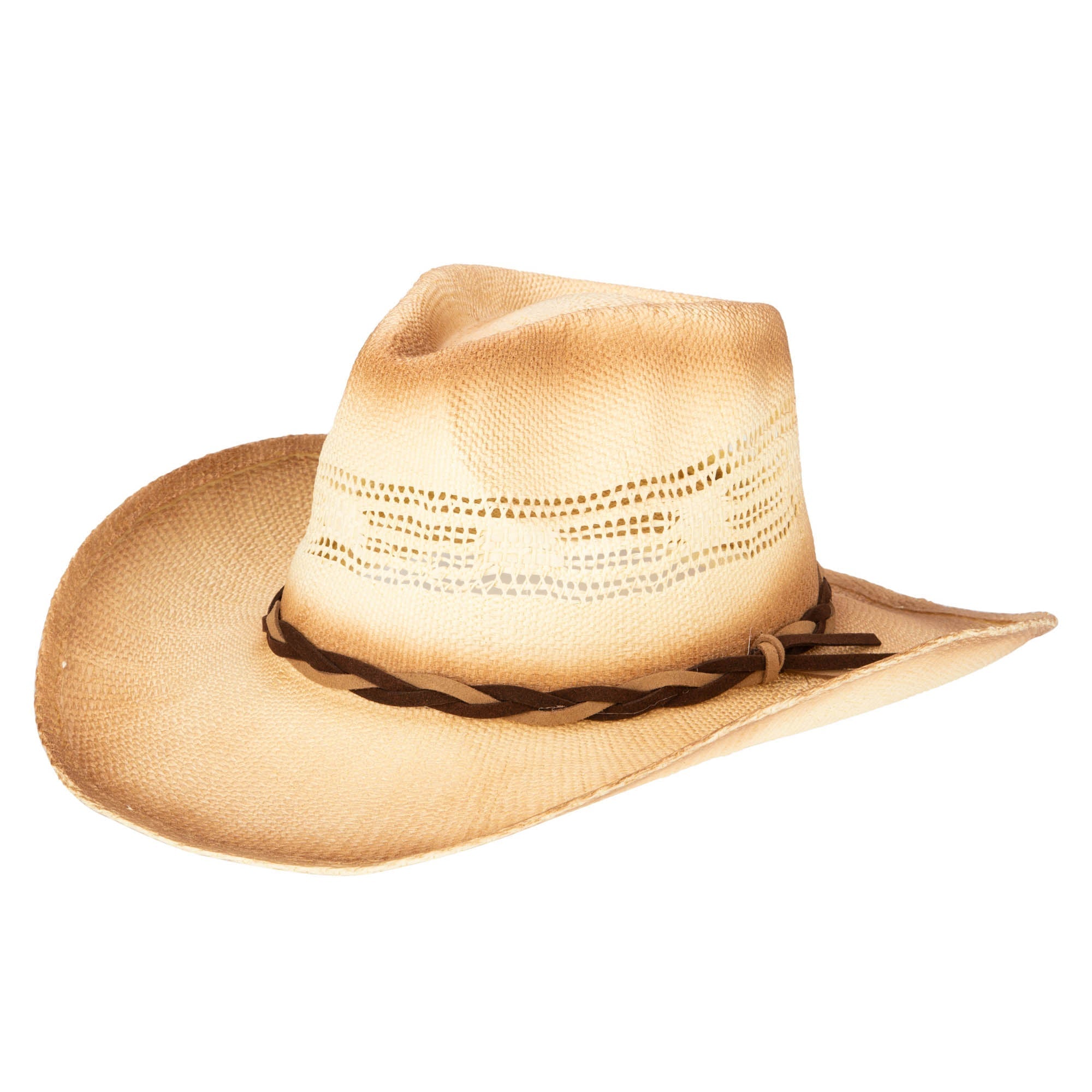San Diego Hat Company Down to Earth - Woven Paper Cowboy, Toast, One Size