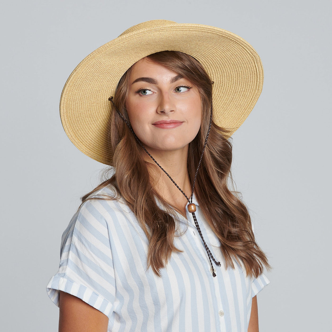 SUN BRIM - Womens Ultrabraid Sun Brim Hat With Chin Cord