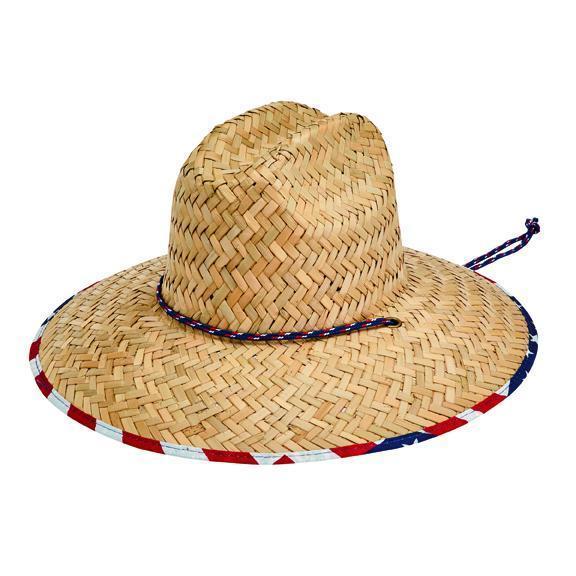 Men's Rush Straw Lifeguard Hat Under Brim Print San Diego Hat