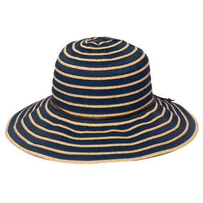 SUN BRIM - Women's Ribbon Paperbraid Stripe Sun Brim