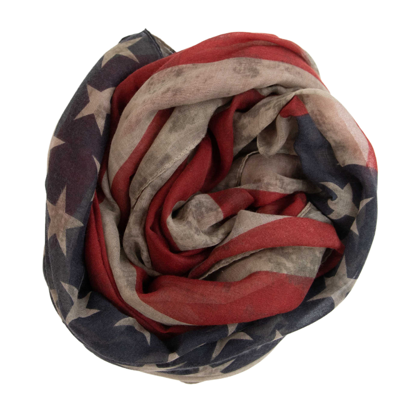 SCARF - Womens Distressed Woven American Flag Scarf