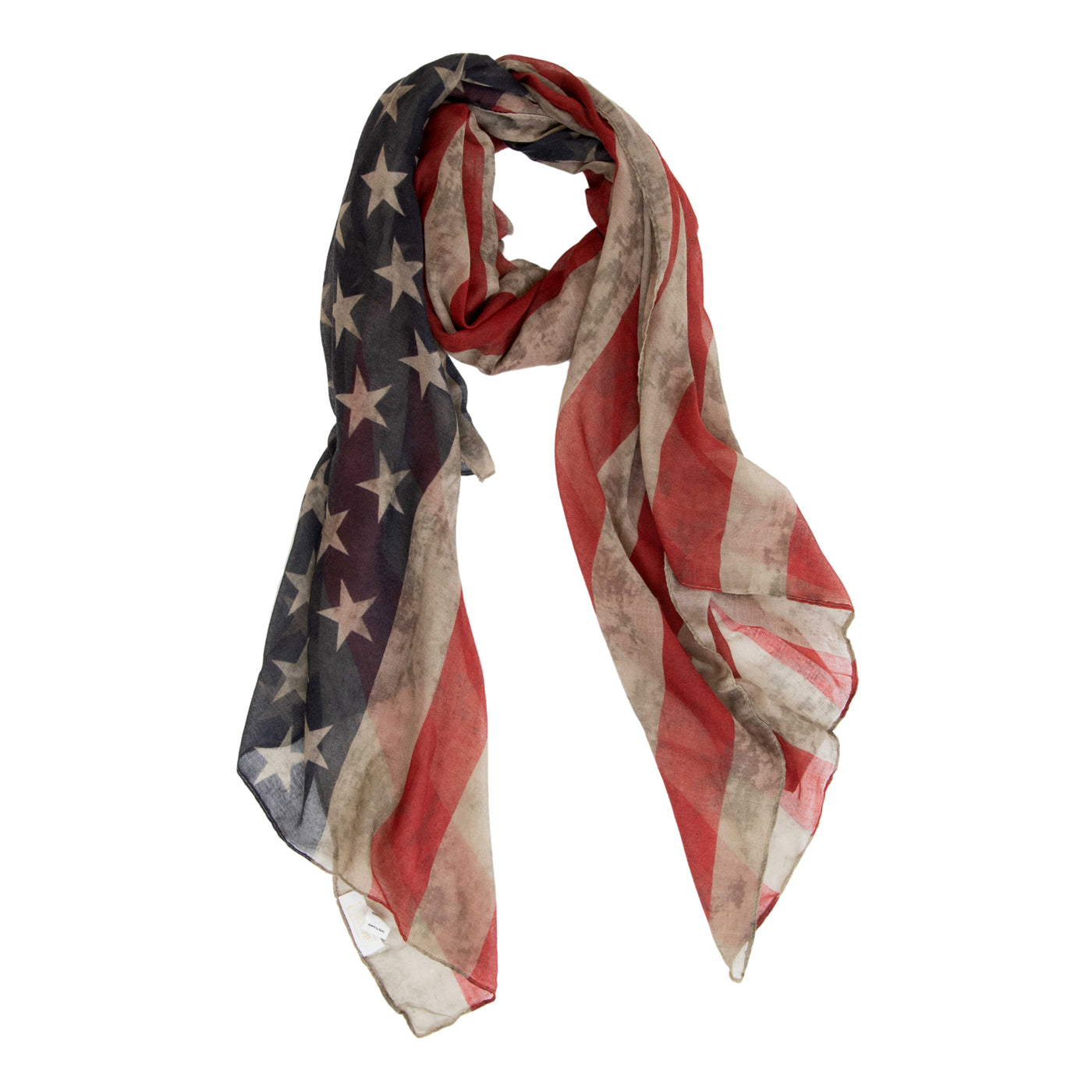 SCARF - Womens Distressed Woven American Flag Scarf