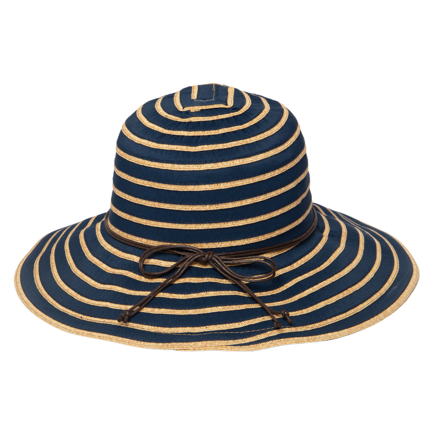 SUN BRIM - Women's Ribbon Paperbraid Stripe Sun Brim