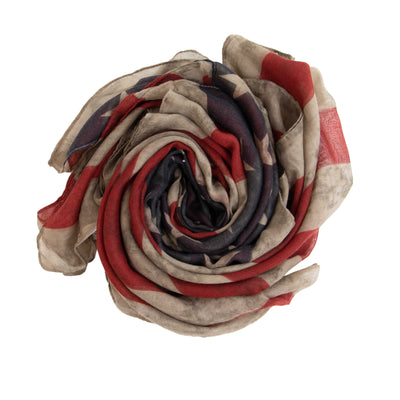 SCARF - Womens Distressed Woven American Flag Scarf