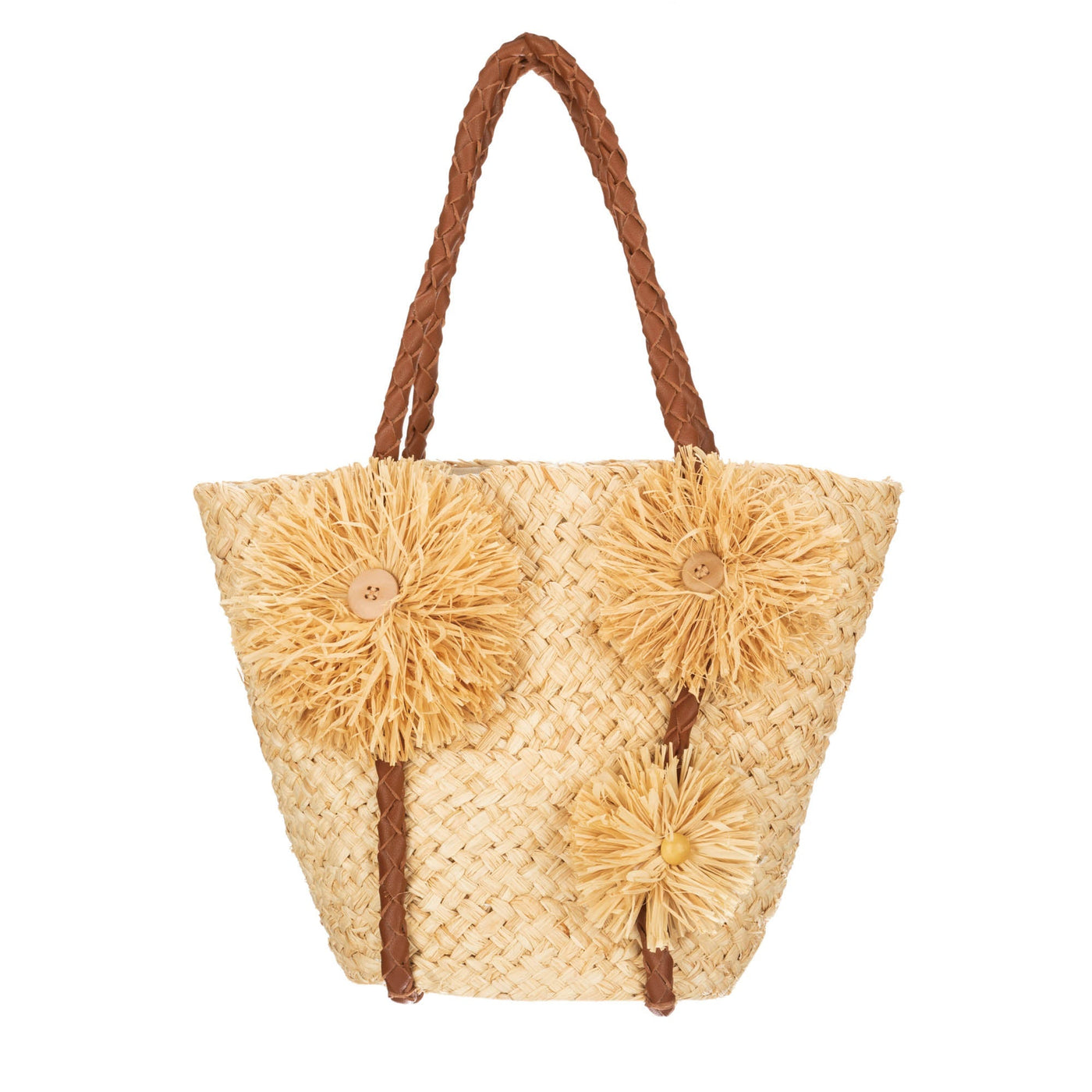 HANDBAG - Blissful - Straw Hand Bag With Straw Embellishments