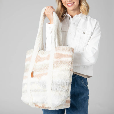 TOTE - Cuddle Up Faux Shearling Tote