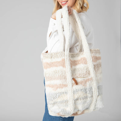 TOTE - Cuddle Up Faux Shearling Tote