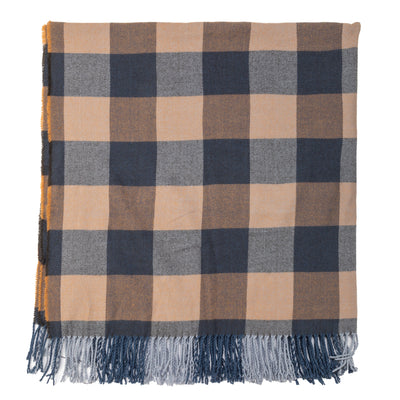 PONCHO - Maddie - Womens Woven Plaid Open Front Poncho