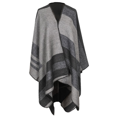 Patty - Womens Woven Striped Open Front Poncho-PONCHO-San Diego Hat Company