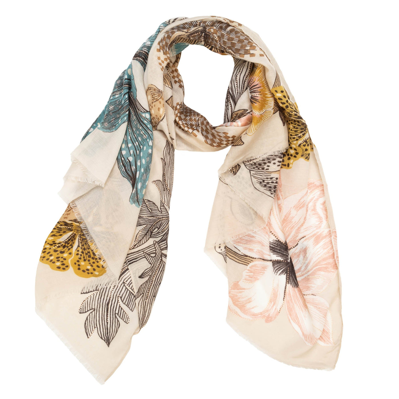 SCARF - Wild And Free - Light Weight Woven Floral Scarf