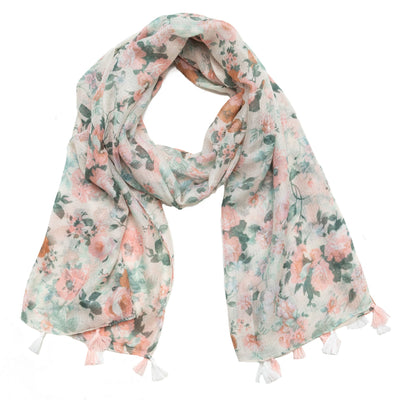 SCARF - Botanical Gardens - Light Weight Woven Soft Floral Scarf