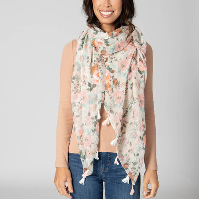 SCARF - Botanical Gardens - Light Weight Woven Soft Floral Scarf