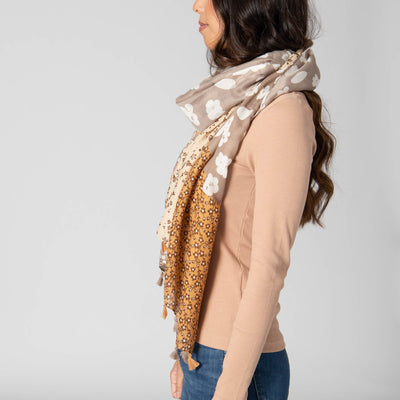 SCARF - Natural Beauty - Light Weight Woven Multi Floral Scarf