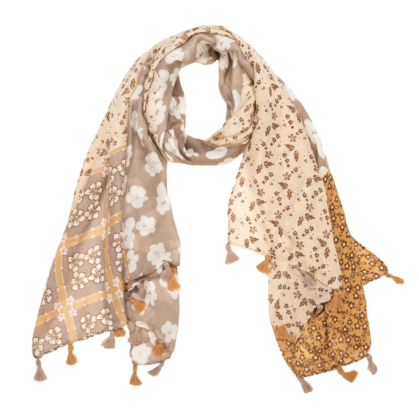 SCARF - Natural Beauty - Light Weight Woven Multi Floral Scarf