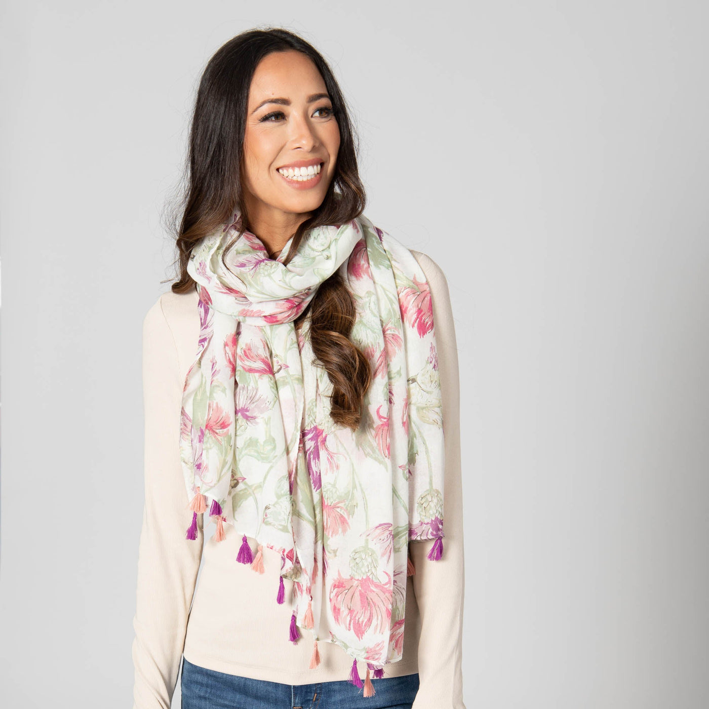 SCARF - Vacay Mode - Light Weight Women's Woven Tropical Printed Scarf