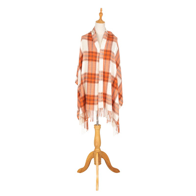 SCARF - Ella - Women's Woven Plaid Scarf W/ Fringe