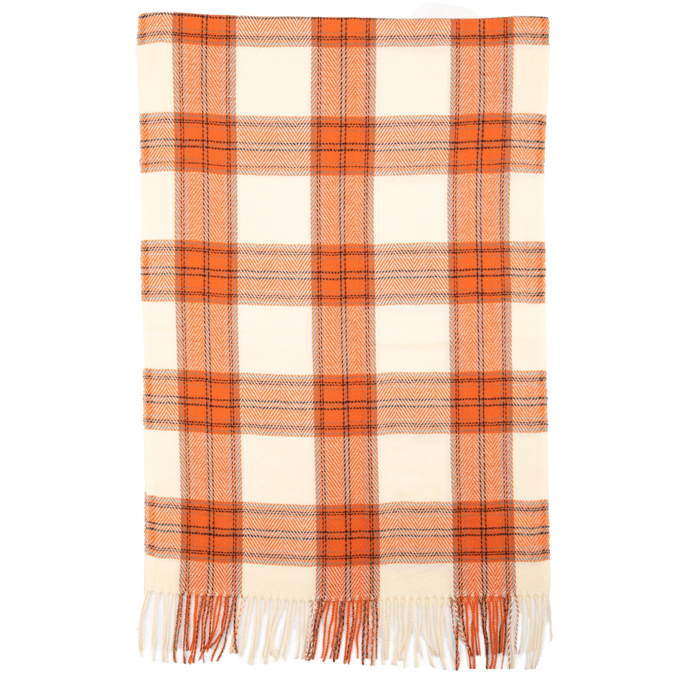 SCARF - Ella - Women's Woven Plaid Scarf W/ Fringe