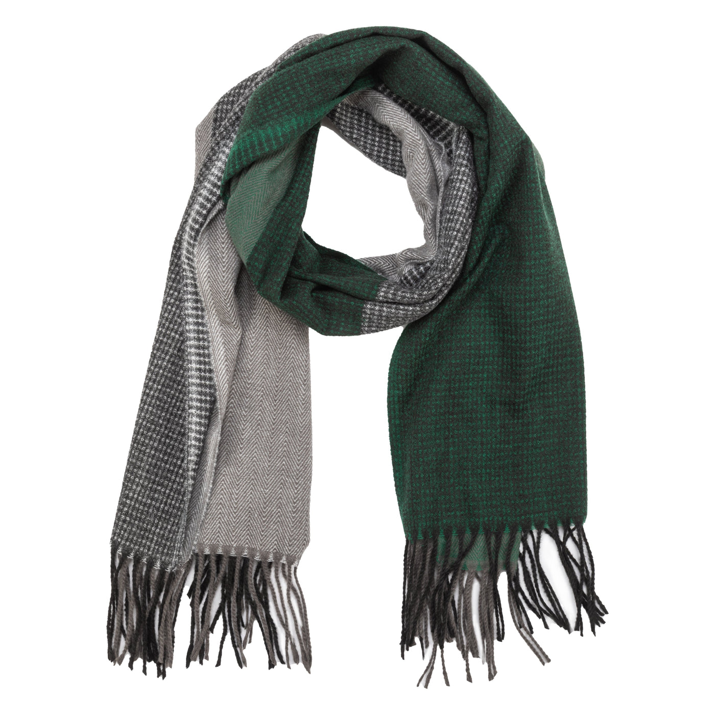 SCARF - Georgia - Women's Woven Plaid Scarf With Braided Fringe