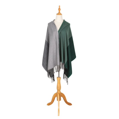 SCARF - Georgia - Women's Woven Plaid Scarf With Braided Fringe