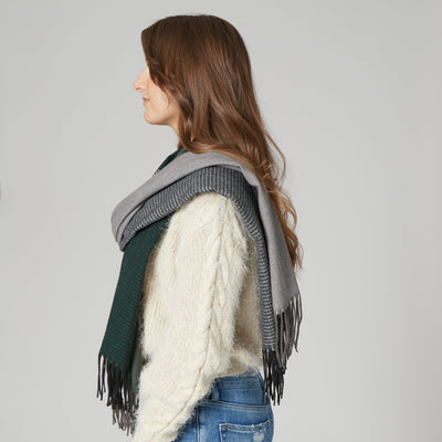 SCARF - Georgia - Women's Woven Plaid Scarf With Braided Fringe