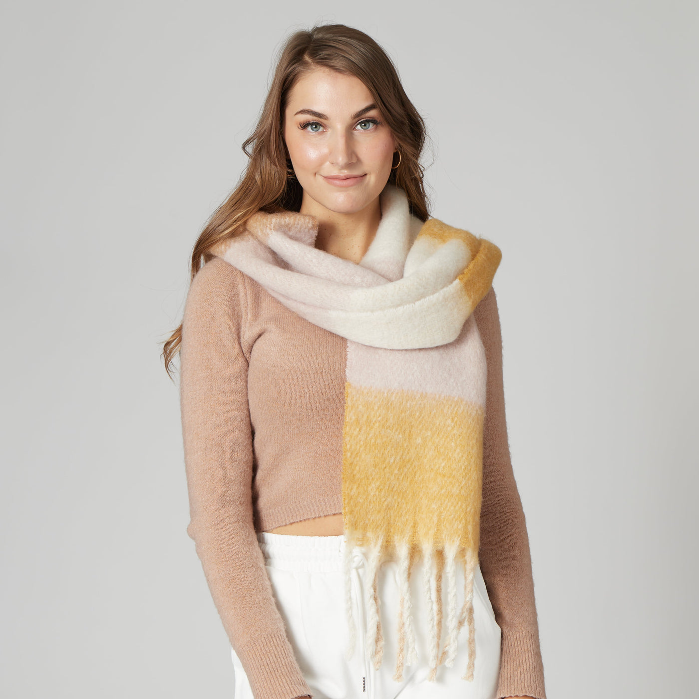 SCARF - Jessie - Women's Heavy Woven Stripe Scarf