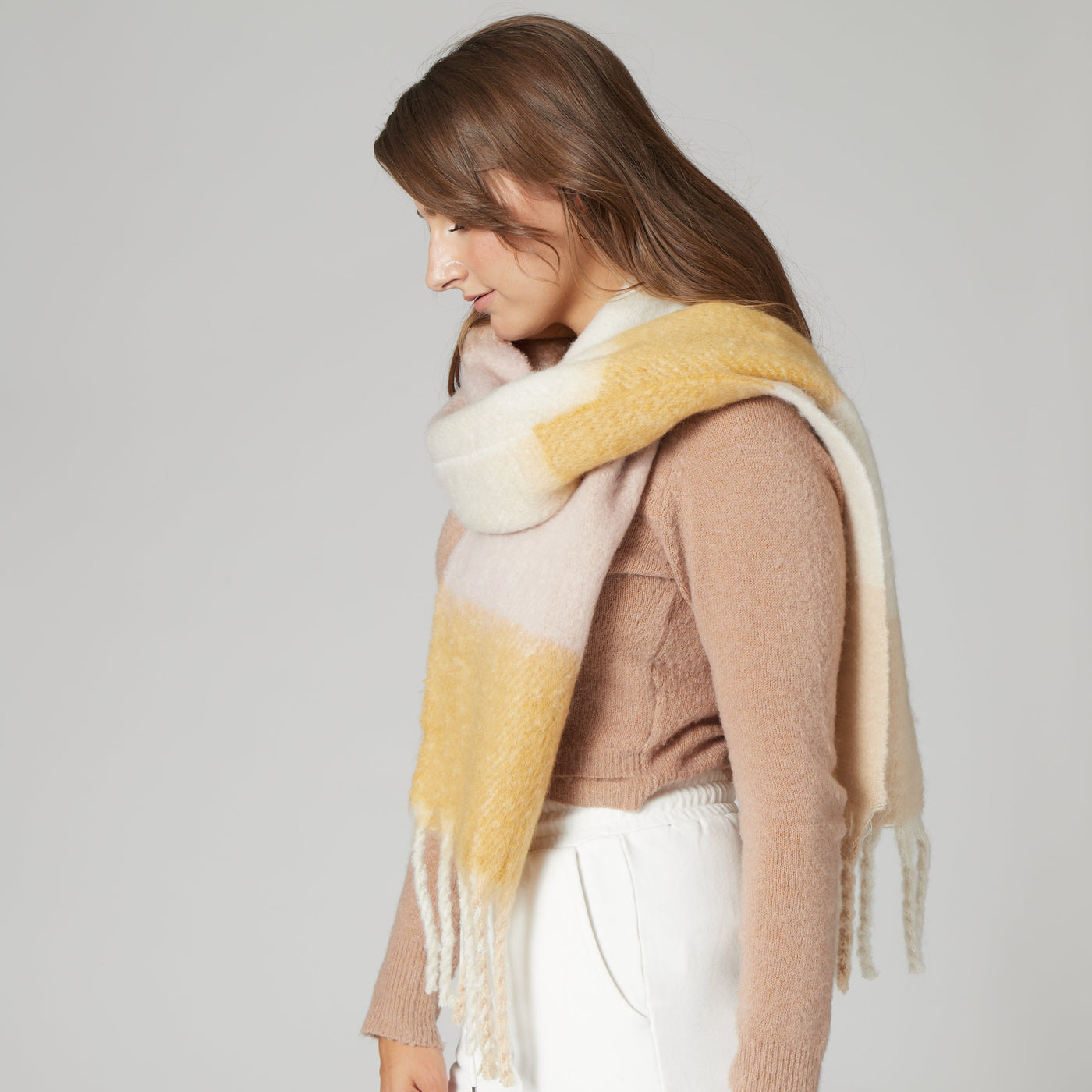 SCARF - Jessie - Women's Heavy Woven Stripe Scarf