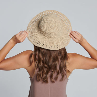 CROCHET - Women's Cotton Crochet Hat With A Large Brim