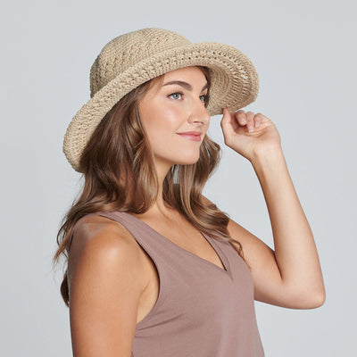 CROCHET - Women's Cotton Crochet Hat With A Large Brim