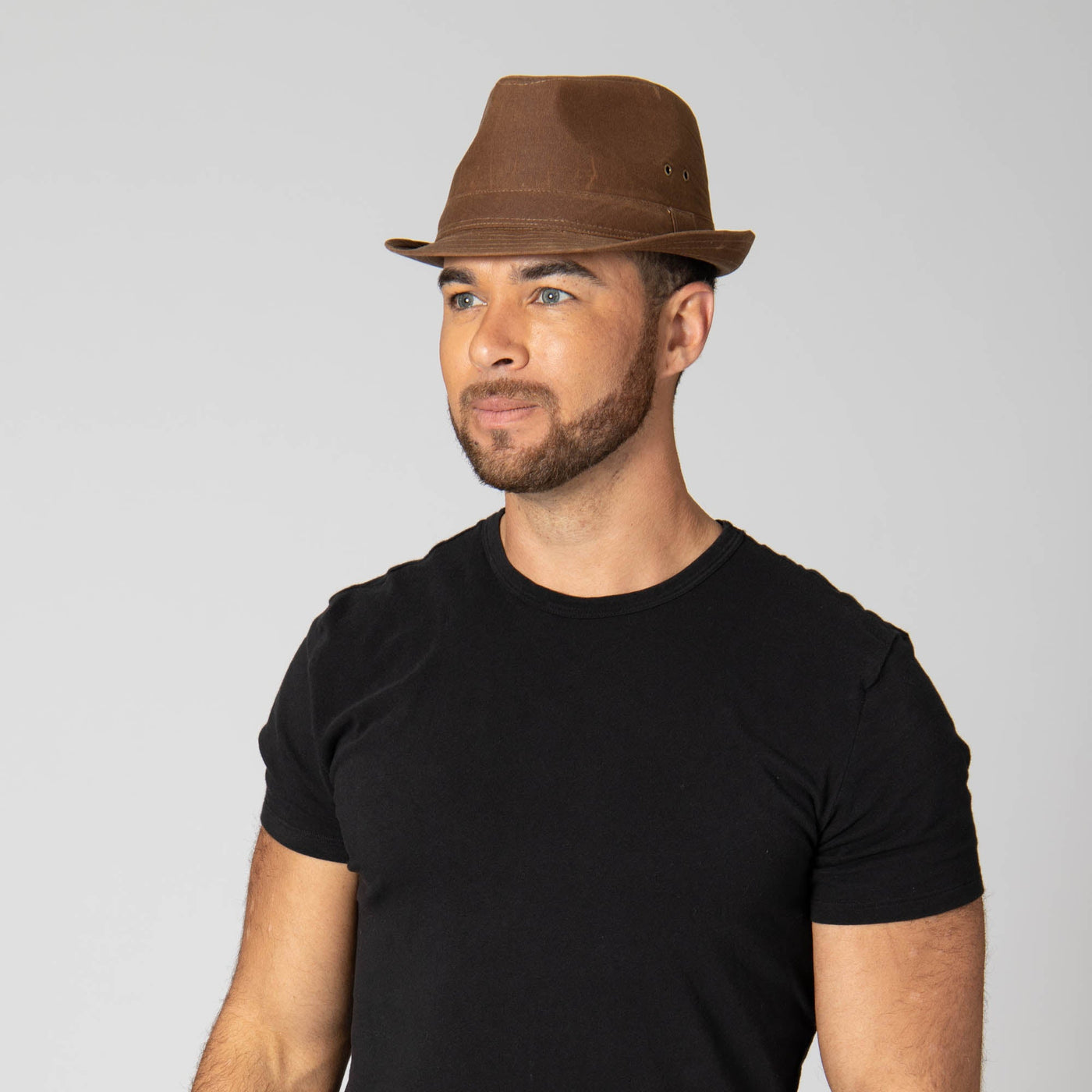 FEDORA - Mens Cut And Sew Waxed Cotton Stingy Brim Fedora