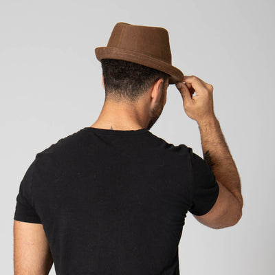 FEDORA - Mens Cut And Sew Waxed Cotton Stingy Brim Fedora