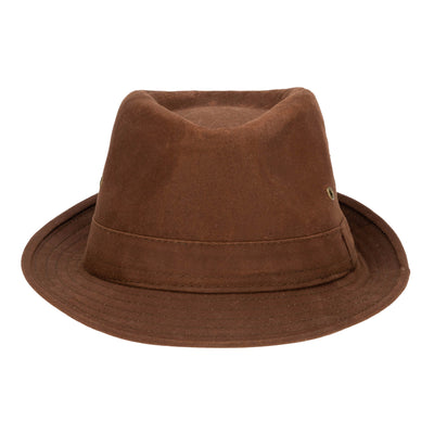 FEDORA - Mens Cut And Sew Waxed Cotton Stingy Brim Fedora