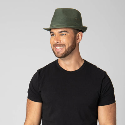 FEDORA - Mens Cut And Sew Waxed Cotton Stingy Brim Fedora