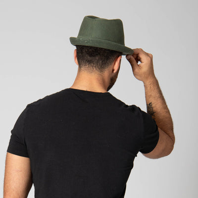 FEDORA - Mens Cut And Sew Waxed Cotton Stingy Brim Fedora