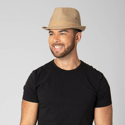 FEDORA - Mens Cut And Sew Waxed Cotton Stingy Brim Fedora