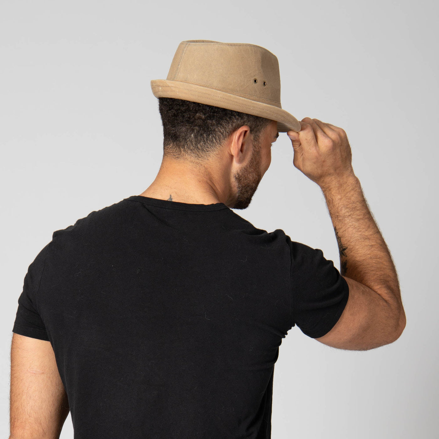 FEDORA - Mens Cut And Sew Waxed Cotton Stingy Brim Fedora