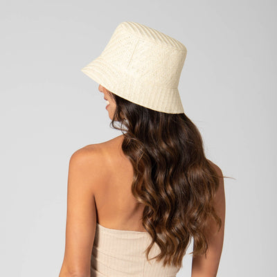 BUCKET - Women's Textured Woven Bucket Hat