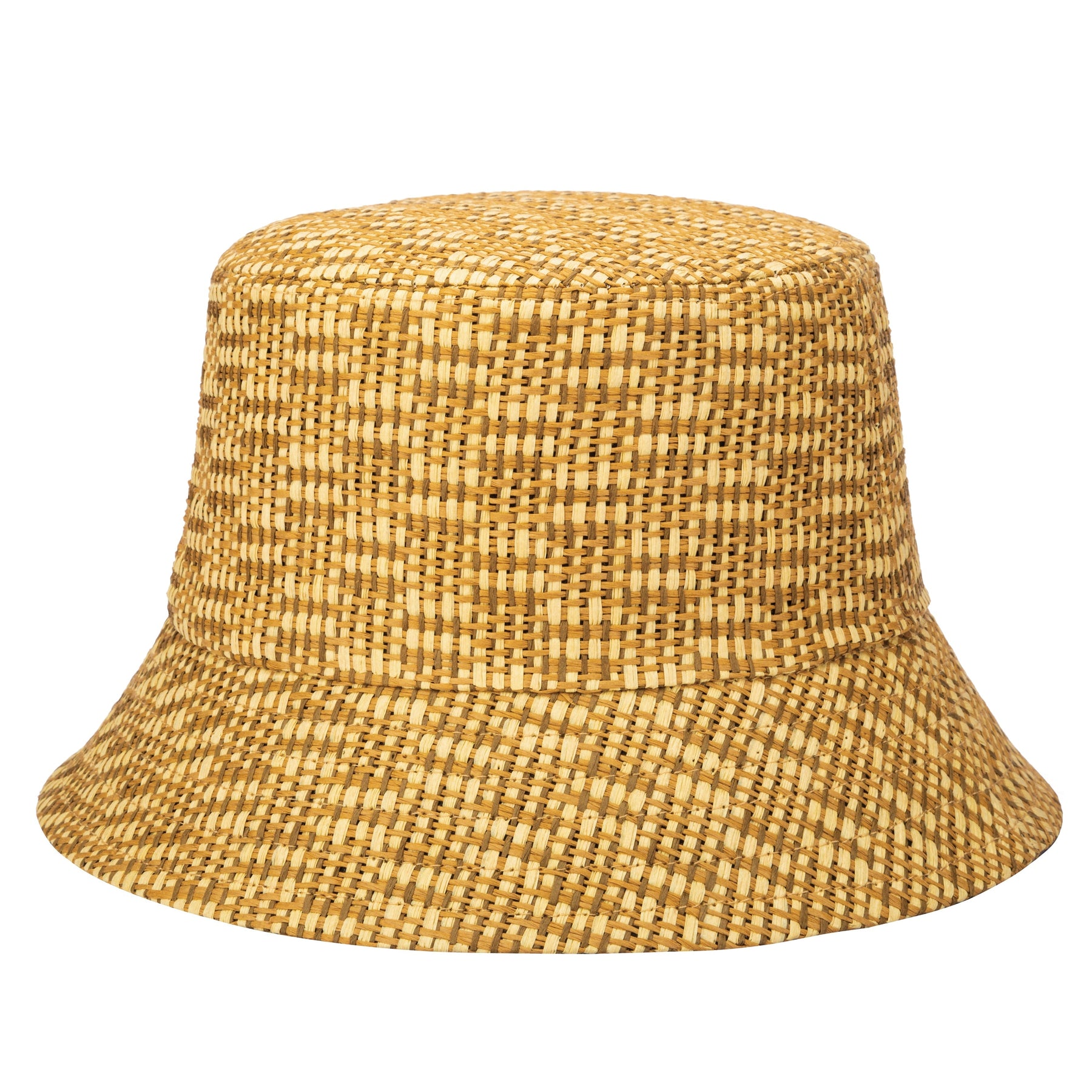 Four Buttons Women's Textured Woven Bucket Hat Natural