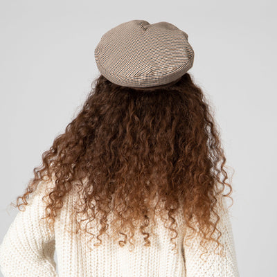BERET - Women's Plaid Beret W/ Faux Suede Band