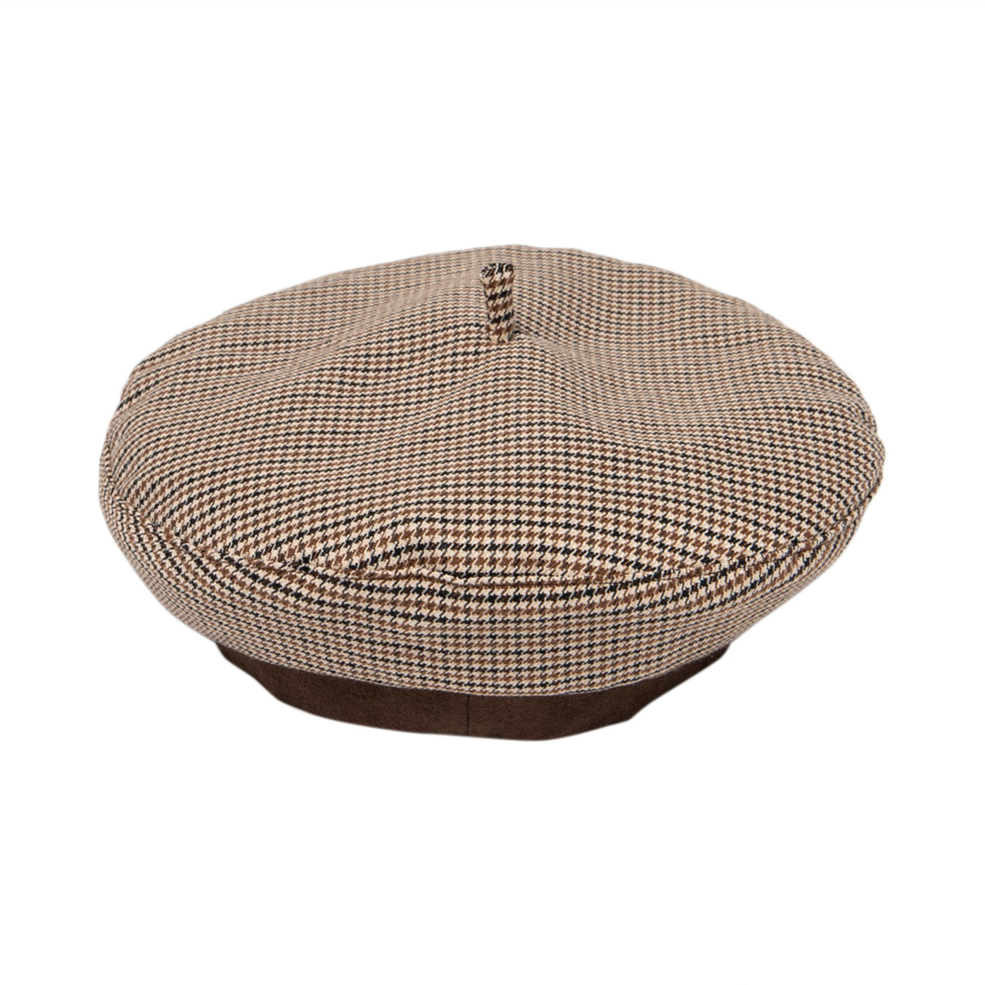 BERET - Women's Plaid Beret W/ Faux Suede Band