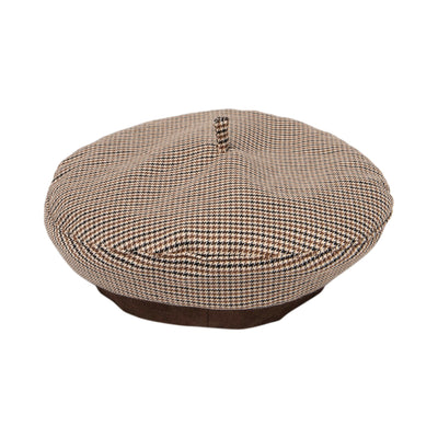 BERET - Women's Plaid Beret W/ Faux Suede Band