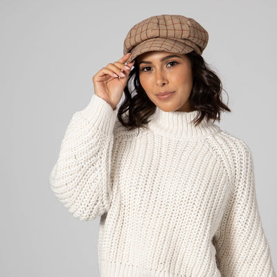 CAP - Women's Panel Baker Boy Cap W/Stetch Back