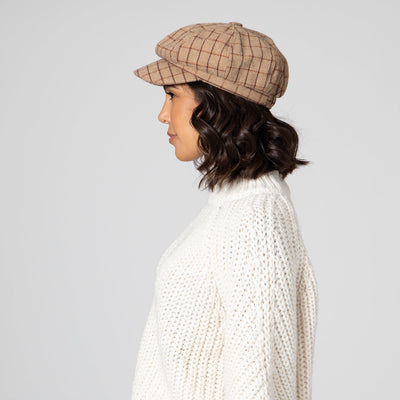 CAP - Women's Panel Baker Boy Cap W/Stetch Back
