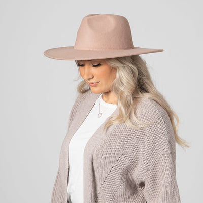 FEDORA - Women's Faux Felt Wide Brim Fedora