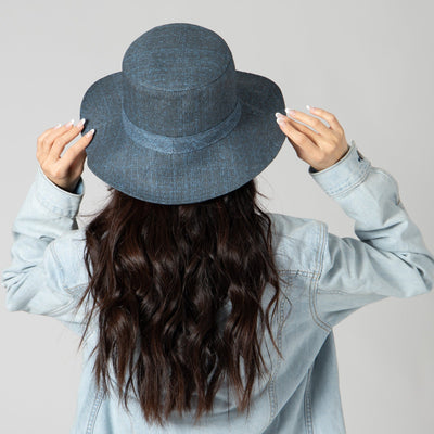 BUCKET - Women's Cut & Sew Wide Brim Woven Paper Bucket Hat