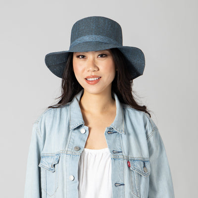 BUCKET - Women's Cut & Sew Wide Brim Woven Paper Bucket Hat