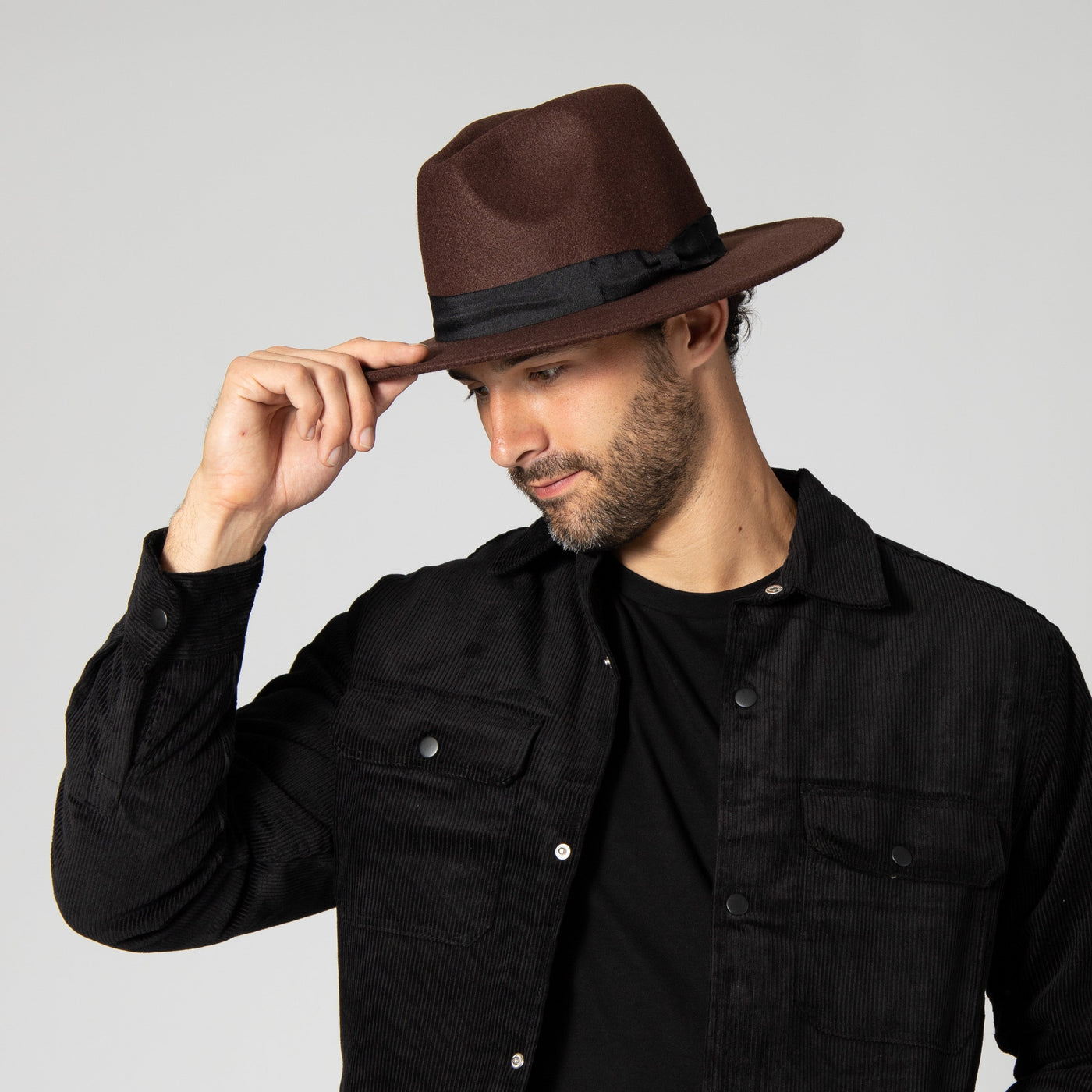 FEDORA - Men's Faux Felt Fedora With Grosgrain