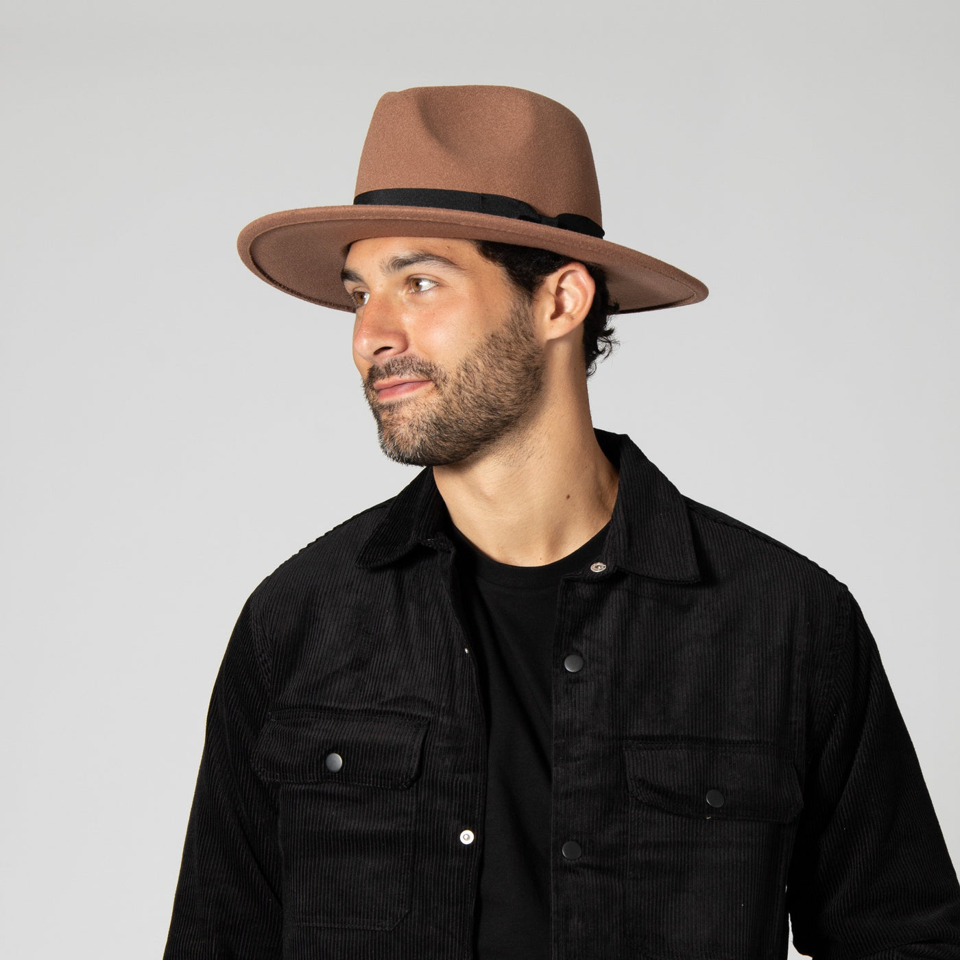 FEDORA - Men's Faux Felt Fedora With Grosgrain