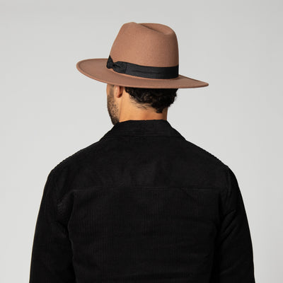 FEDORA - Men's Faux Felt Fedora With Grosgrain