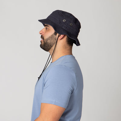 OUTDOOR - Mens Bucket Hat With Chin Cord And Wicking Sweatband